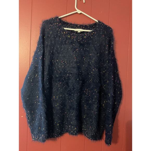 NEW Davi & Dani Size Large Blue Fuzzy Sweater - Picture 12 of 13